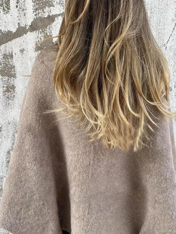Herbst/Winter 2024 Locker Kurz Kaschmir Langarmjacke