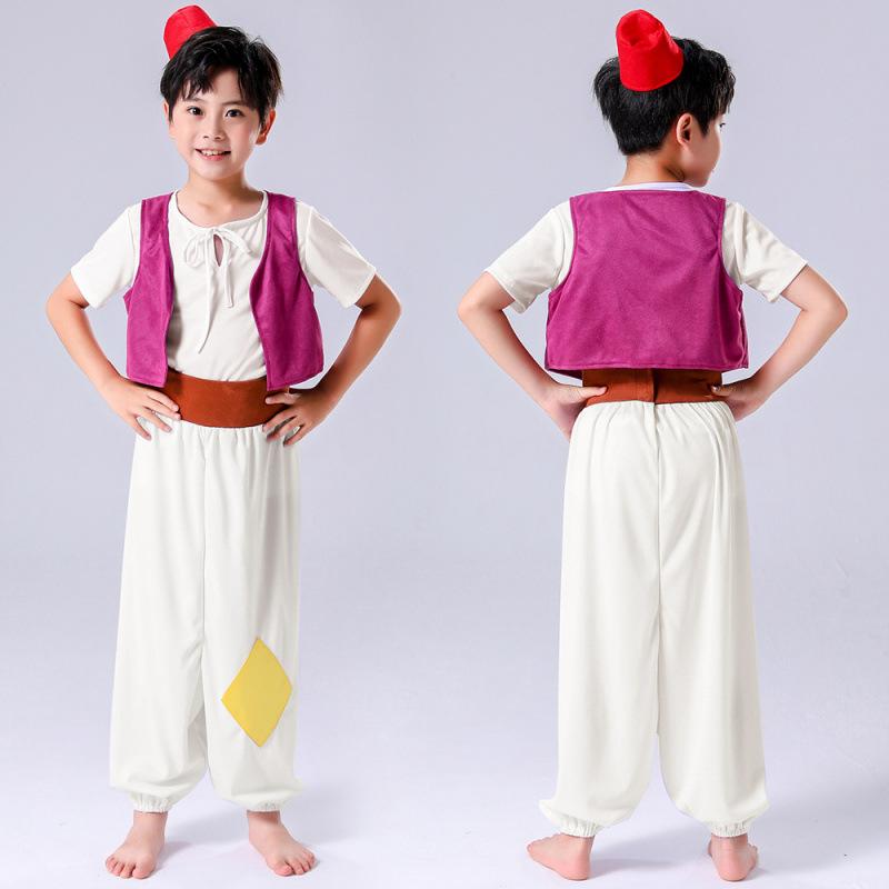 

New halloween children s day show costume search banner magic lamp prince role-playing costume full costume 120 белый
