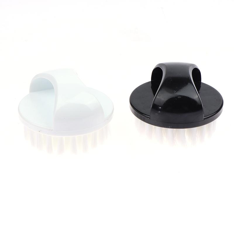 Nail Brush Nail Art Pedicure Soft Remove Dust Plastic Round Cleaning Scrubbing File Tools Black White Manicure Finger Care Salon