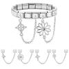 Vintage Butterfly Flowers Star Moon Chain Tassel Italian Charm Link Fit 9mm Stainless Steel Bracelet Women Men DIY Making Gift