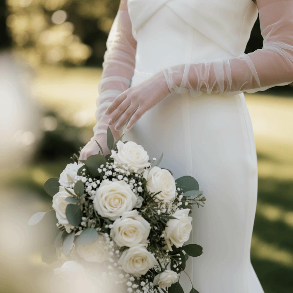 1 Pair Sheer Material Wedding Dress Sleeves Lace Wedding Accessories Bridal Gloves Wedding Ceremony