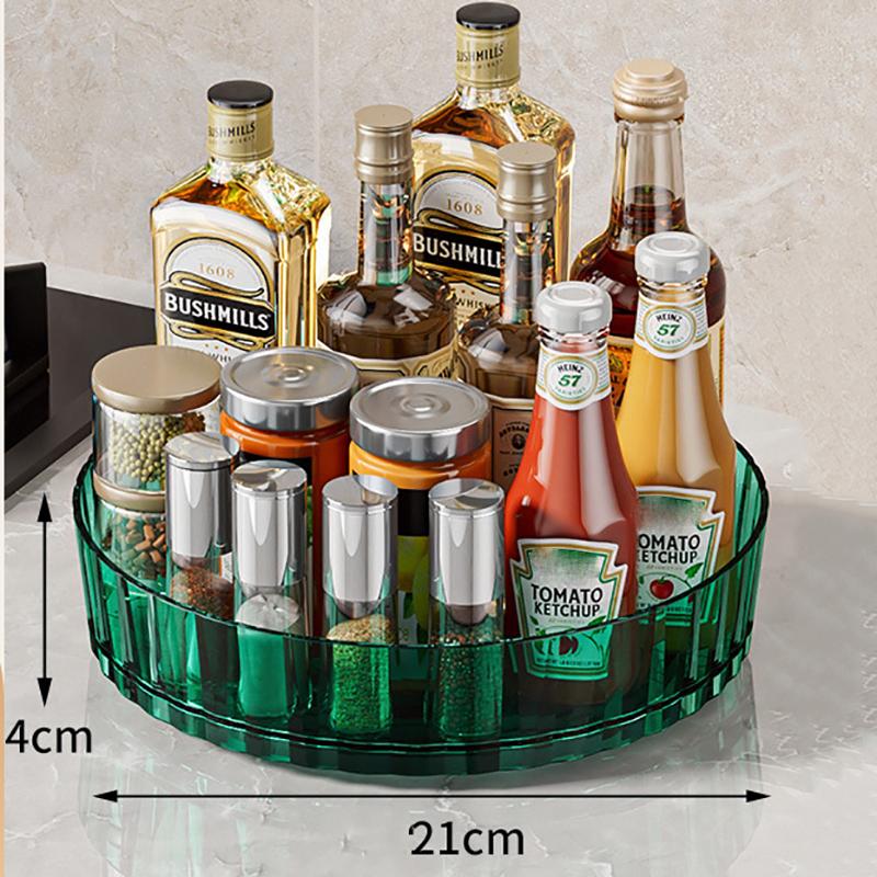 

Роскошный вращающийся органайзер для хранения, прозрачный поворотный столик для специй, кухонный аксессуар для столешницы, многофункциональный настольный лоток для гостиной, домашнего декора кремовый