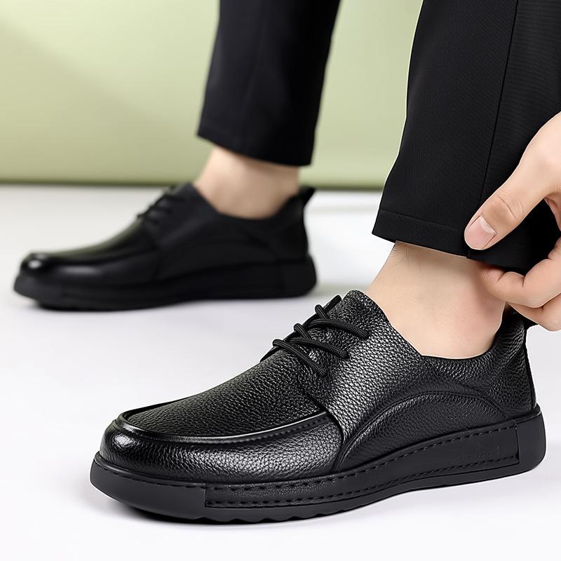 Soft Sole Leather Casual Shoes Men's British Retro Versatile Men's Casual Leather Shoes First Layer Cowhide Formal Business Men's Shoes