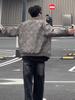 Cleanfit gray short leather jacket American ruffian handsome high-end men's vintage lapel locomotive leather jacket