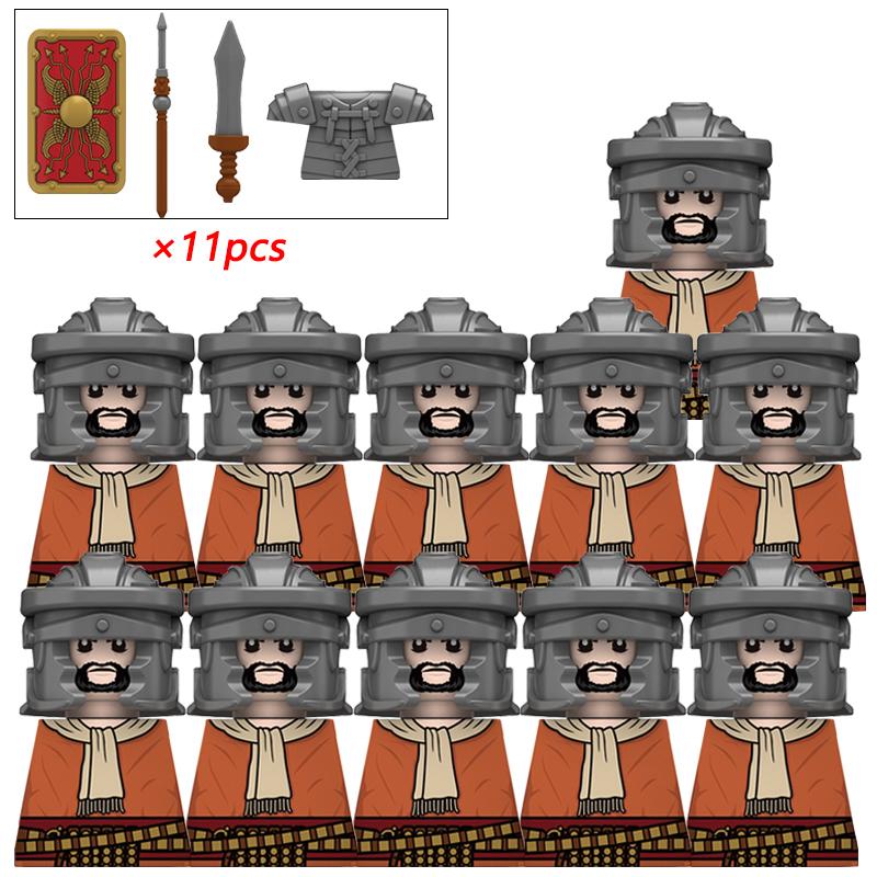 11/21pcs N818-821 Rome Medieval Knights Templar Crusade Spartan Warriors Infantry Cavalry Figures Building Blocks Kids Toys