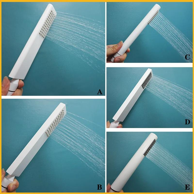 Messing Weiß Handbrause Badezimmer Rund und Eckig Verstellbarer Ständer Handbrause Wandmontage Armatur Zubehör