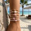 Bohemian Starfish Turtle Shell Beaded Bracelet Set for Women Handmade Multilayer Stacked Bracelets Summer Beach Party Jewelry