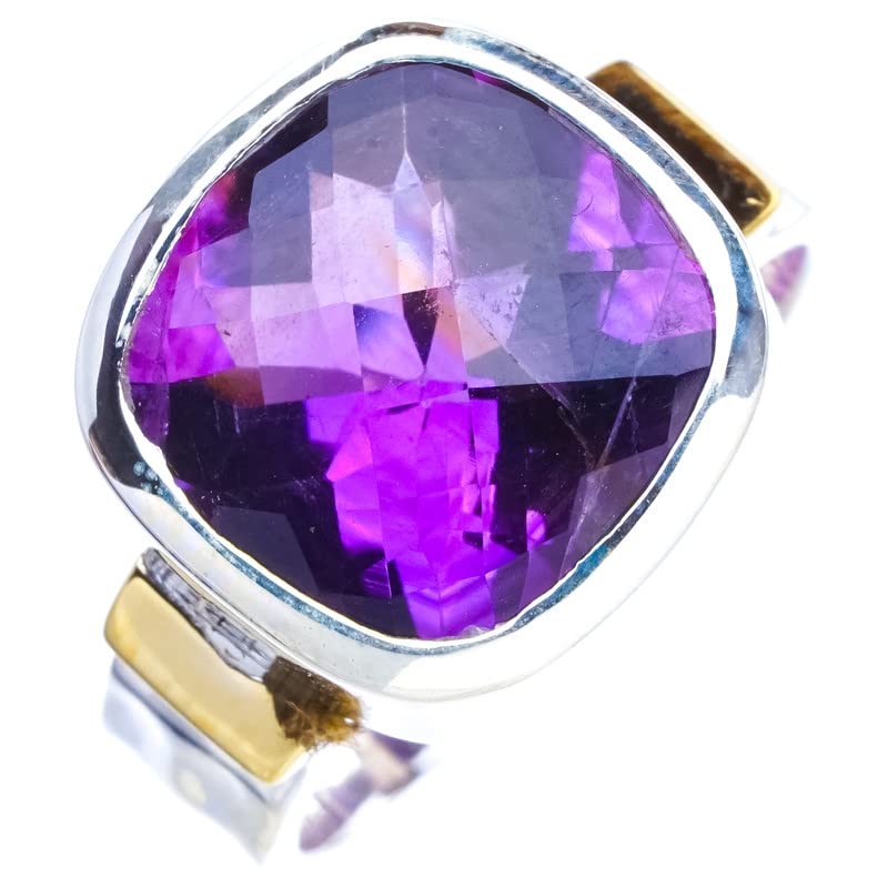 

StarGems Natural Amethyst Handmade 925 Sterling Silver Ring 6.5 E9220