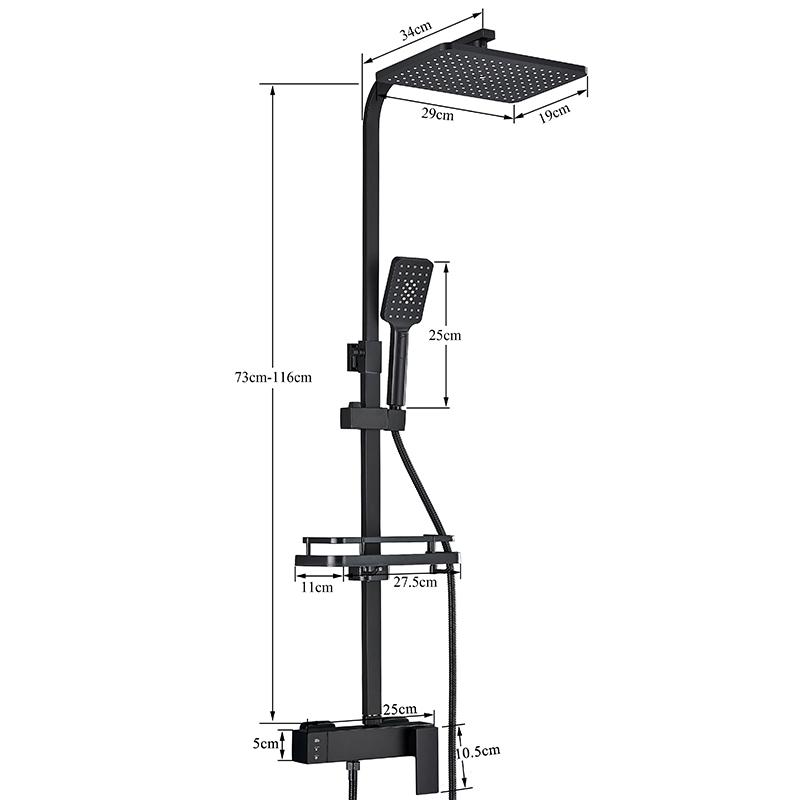 Bathroom Faucet Chrome/Black Rain Shower Head Bath Faucet Wall Mounted Bathtub Shower Mixer Tap Shower Faucet Shower Set Mixer