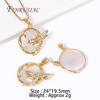 18K Gold Plated Abalone Shell Pattern Round/Heart Charms Dragonfly Pendant For Necklace Supplies DIY Jewelry Making Accessories