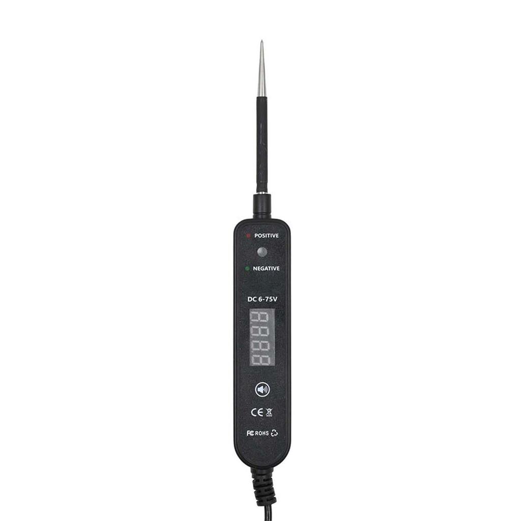 Automotive Circuit Tester 6 75V DC, LED Digital Display Auto Electrical Test Light with Voltage Detection, Polarity and