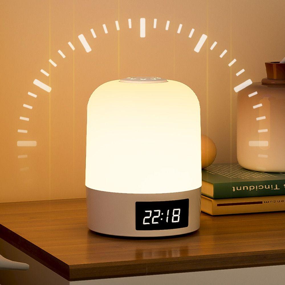 Dimming Touch Night Light Digital Clock Sleeping Lamp Bedside Table Clock LED Table Lamp  Kids Room