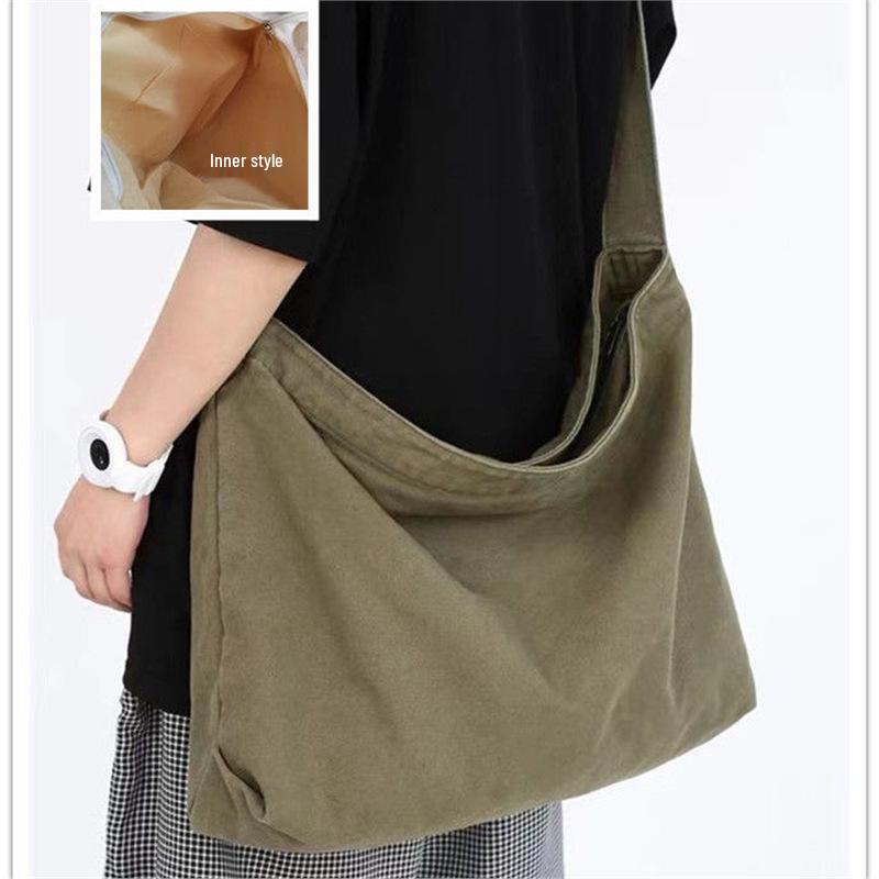 Vintage Canvas Crossbody Bag: Unisex Student Handbag & Large Capacity Shoulder Backpack for Commuting