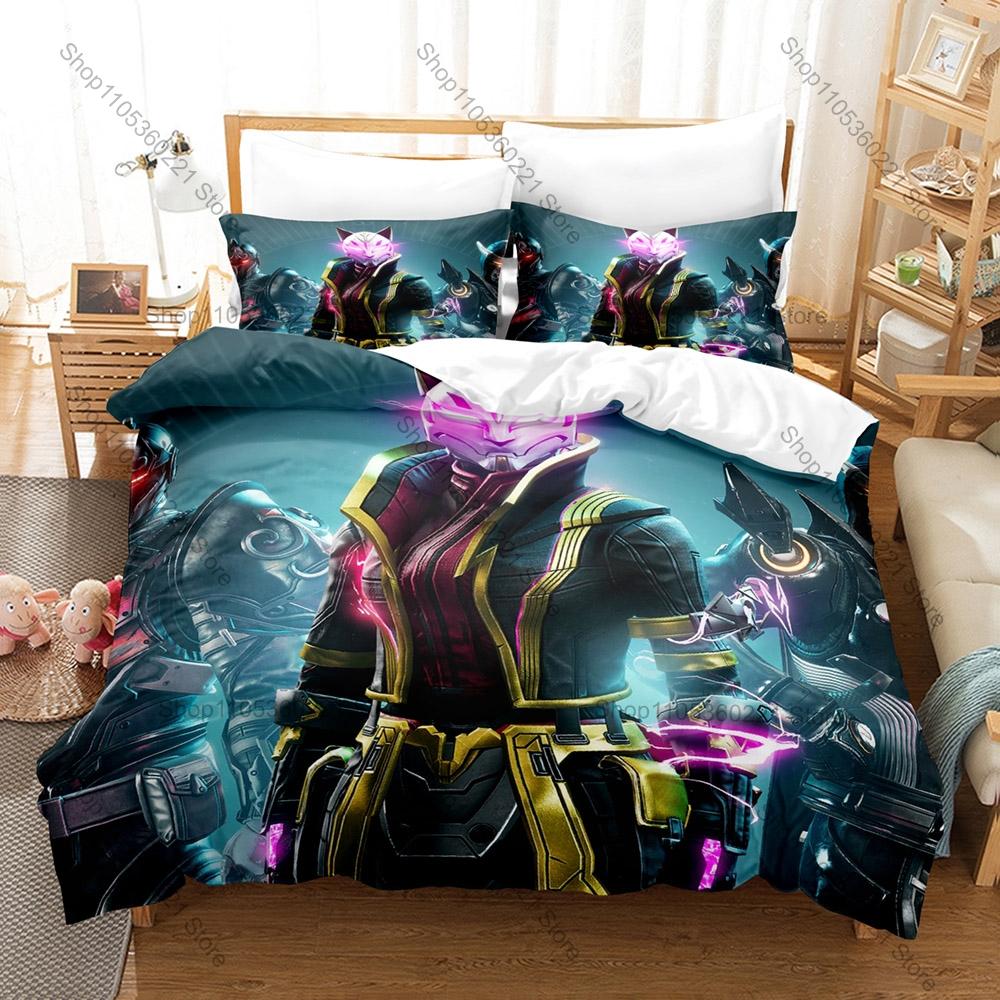 Destiny 2 Guardian Hunter Titan Warlock Space Alien Planet Sci-Fi Multiplayer Shooter Game Bedding Set Duvet Cover 2 Pillowcases