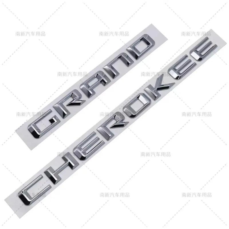 3D ABS Chrome Black Logo Grand Cherokee Emblem Letters Nameplate Car Door Badge Decal For Jeep Grand Cherokee Sticker Accessoies