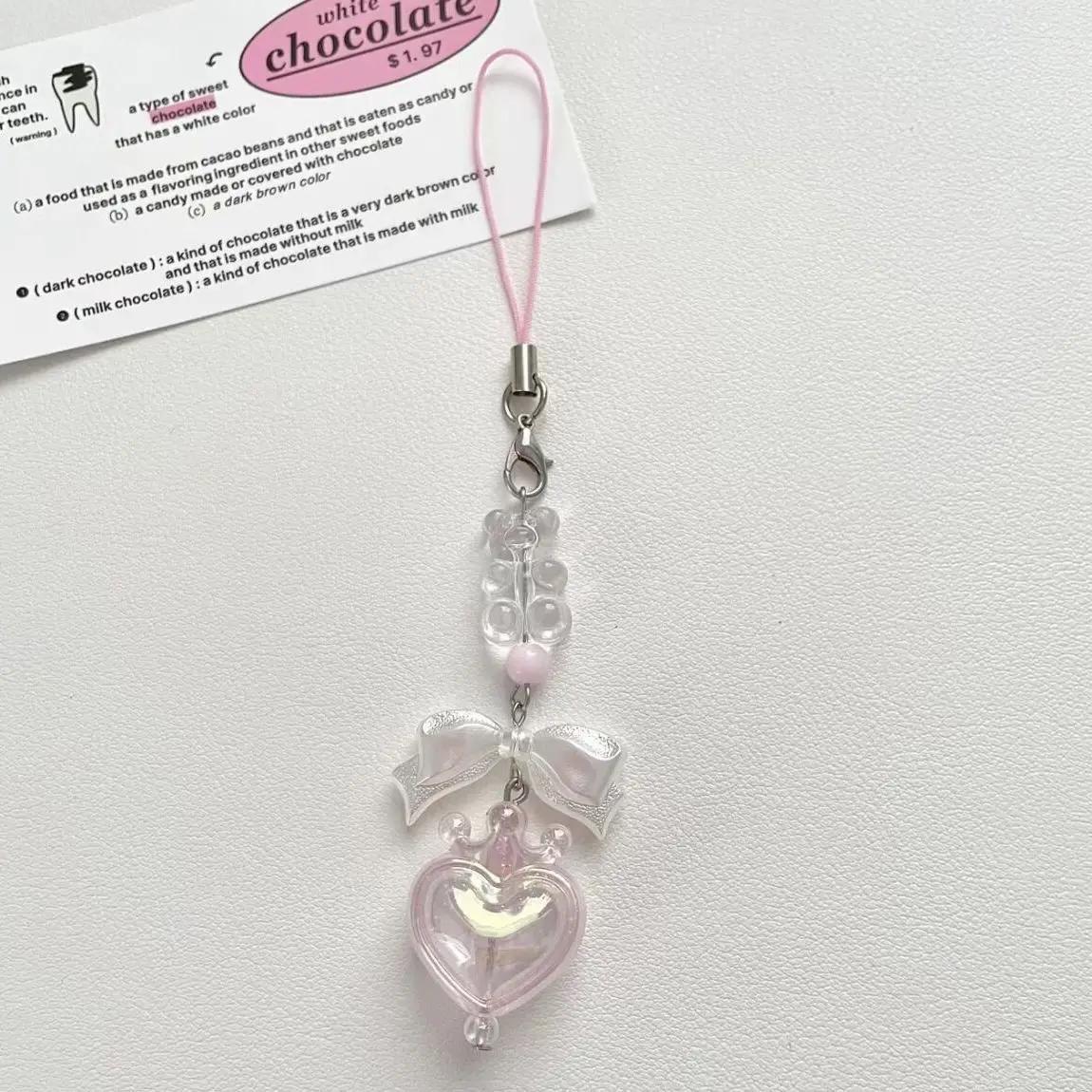 

So Lovely Phone Charms Pendant Cute Bead Clear Bear KeyChain For iPhone 15 Samsung Galaxy Vivo Oppo Bag Books Camera Case