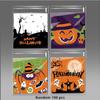 100Pcs Halloween Self Adhesive Treat Bags With Cute Spooky Prints For Packing Candies Cookies Halloween Party Favors