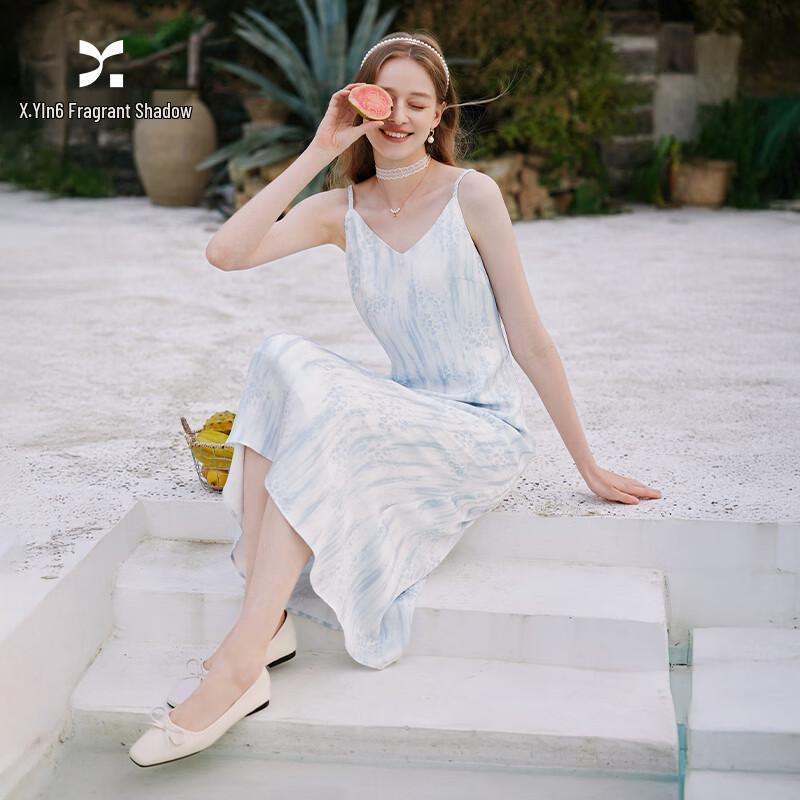 Xiangying Sleeveless A-Line Suspender Dress M