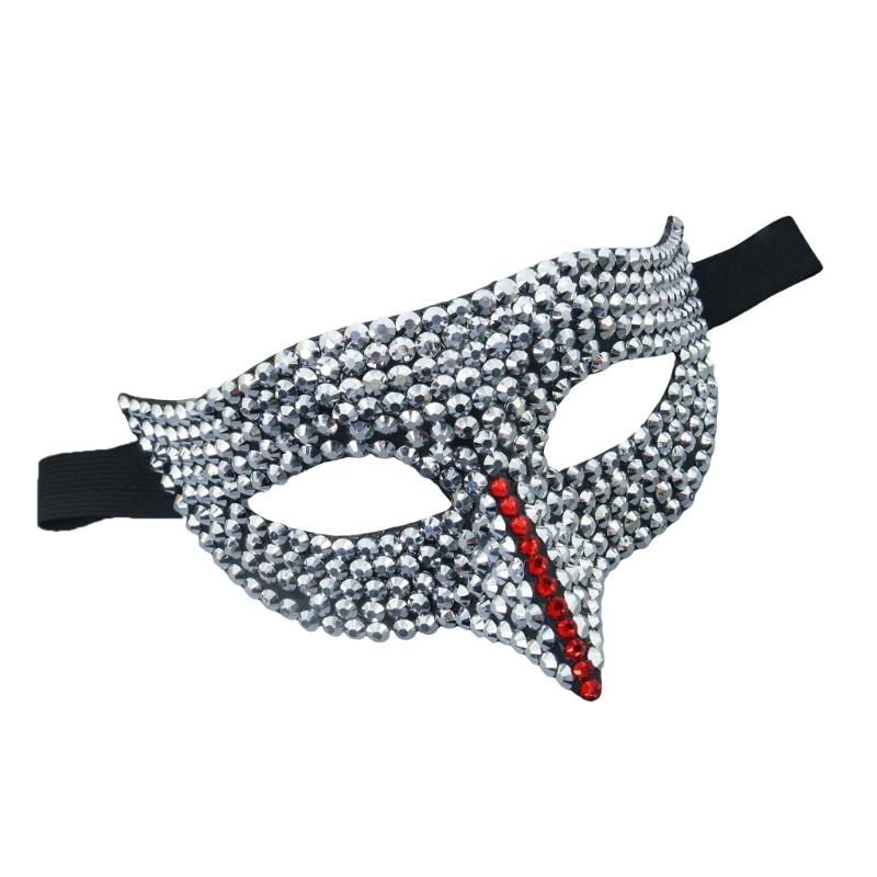 Rhinestones Masquerade Mask Half Face Mask Halloween Party Mask Masquerade Eye Mask For Men Women Masquerade Cosplay