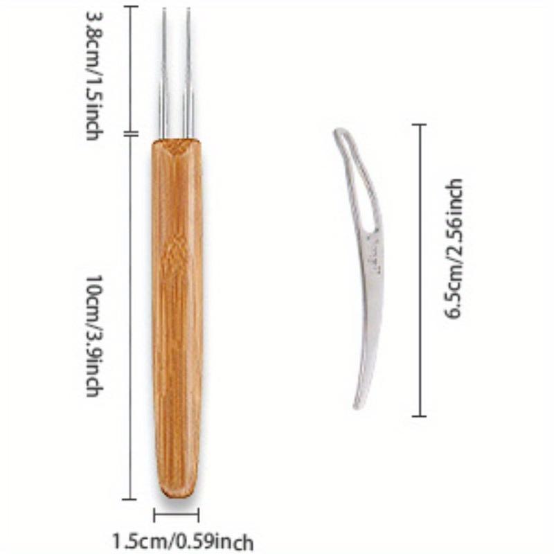 1 Set 0.5mm/0.75mm Dreadlock Crochet Hook Wood Crochet Needles Hair Dreadlocks Tool for Braid Craft