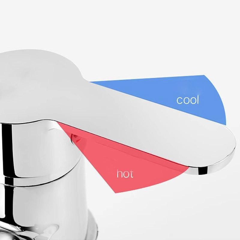 Bathroom Wash Basin Double Hole Hot and Cold Water Faucet Alloy Universal Rotating Household Basin Faucet