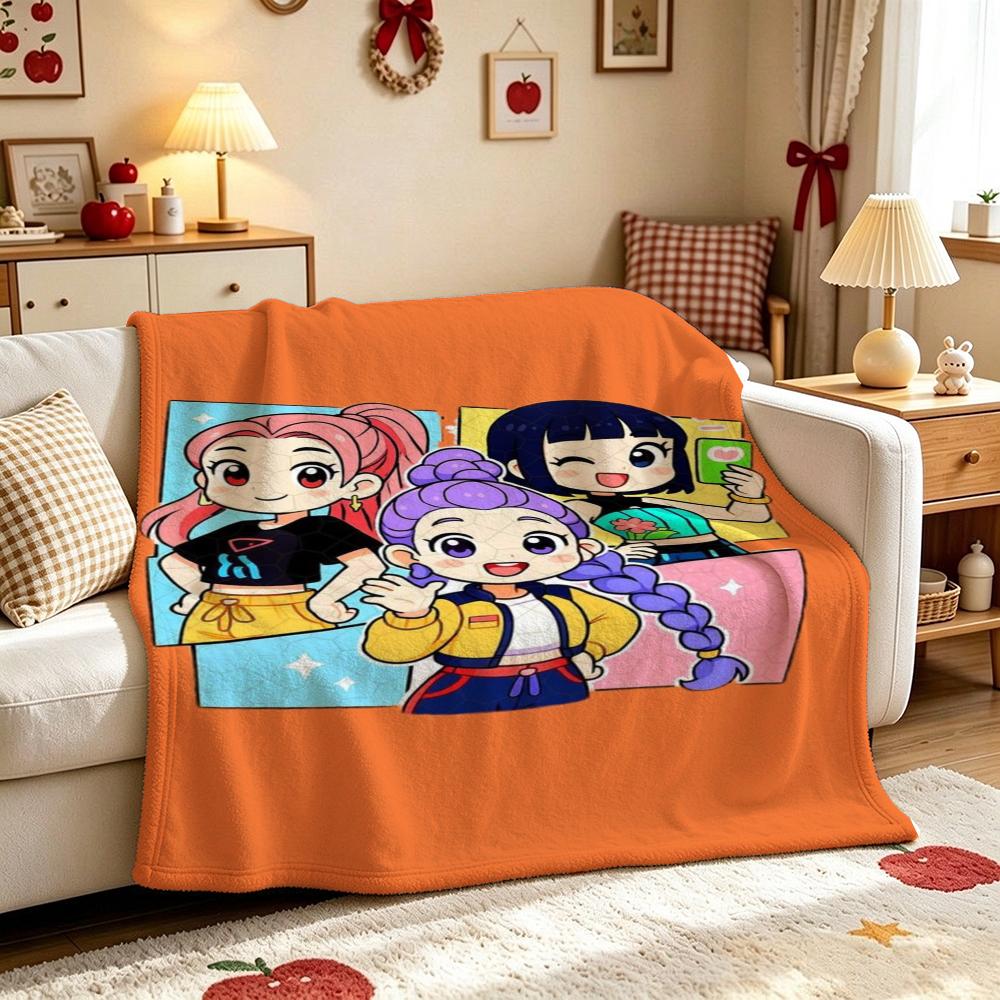 Kpop Demon Hunters Music Show Cartoon Anime Blanket Ultra Soft Throw Blanket For Bedroom Sofa Bed Party Decor New Year Gift