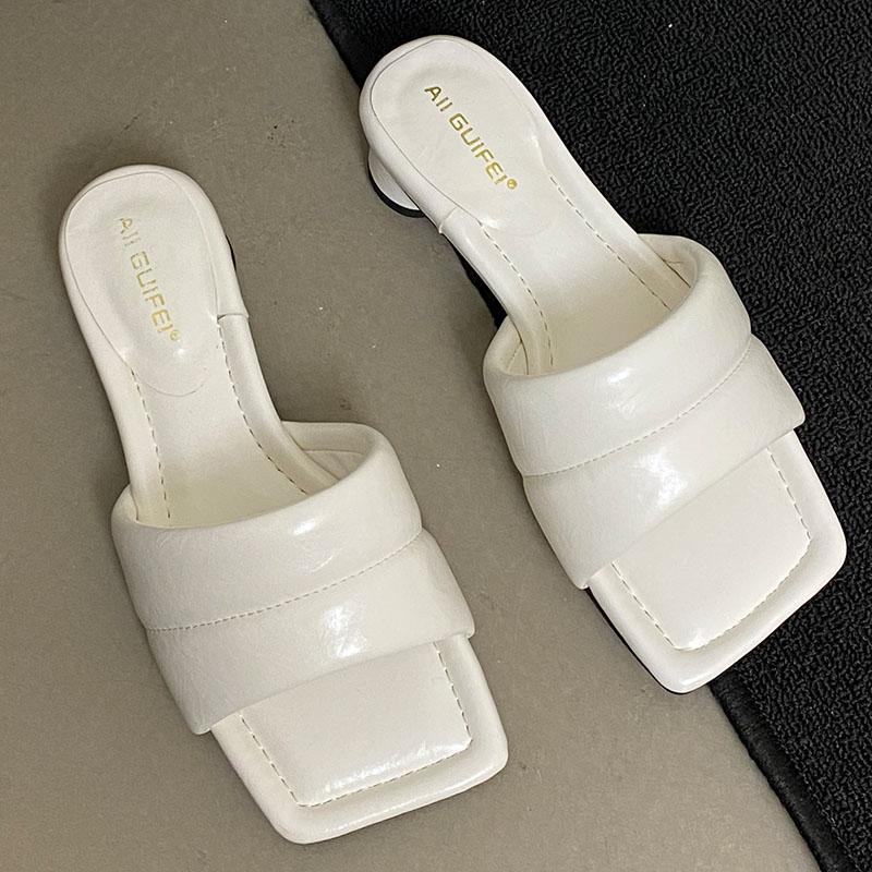 

Fashion Fashion Round Heel Ladies Slippers Sandals Shoes Casual Summer New 2024 Women Slides Slippers Female Golden Footwear 5 белый