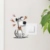 Cartoon Niedlicher Welpe Schalterplatten-Aufkleber für Kinderzimmer Schlafzimmer Wanddeko Selbstklebend Abnehmbare Folie