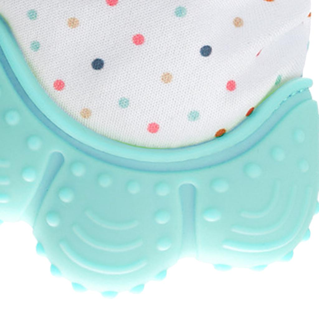 Baby Teething Gloves Safe Silicone Prevent Scratches Stimulating Teether Glove Sound Toy for
