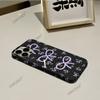 ins wind Korean purple bow floral iPhone16 film mobile phone case Apple 17Pro large hole protective case