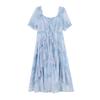 Plus-size Women's High-end Dress, Light and Fresh Soft Floral Long Dress
