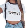 Kpop Bts Bangtan Boys Kortärmad Damtopp Med Söt Figurdesign Perfekt För Sommaren