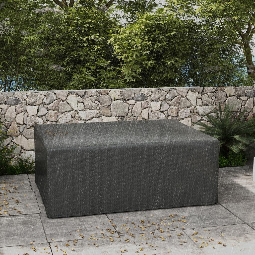 235 x 190 x 90 cm Grote Terrasmeubelhoezen, Buiten Tuinmeubel Beschermhoes Beschermer Waterdicht Anti-UV Grijs