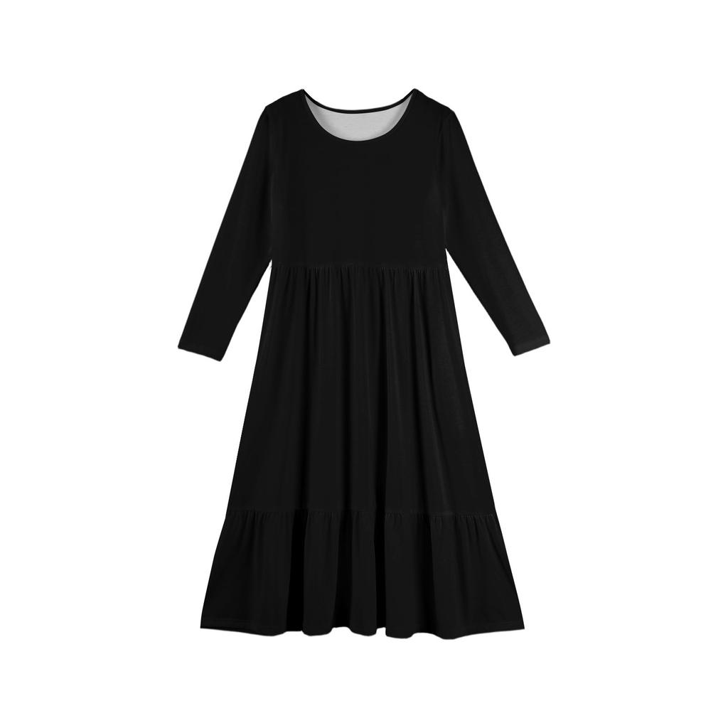 Girls' Maxi Dress Casual Holiday Dresses - Long Sleeve Dress With Pockets For 4-14Y