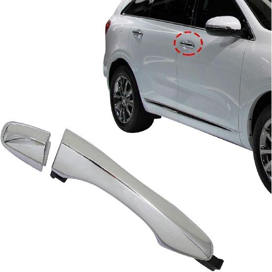 Priprilod Chrome Outside Door Handle Front Driver Side Compatible with Kia Sorento 2016-2020# 82651-C5010 82652-C5010