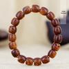 Unisex Hainan Huanghuali Barrel Beads Bracelet 1.0×0.9cm with 19 Beads, Prayer and Decorative Jewelry