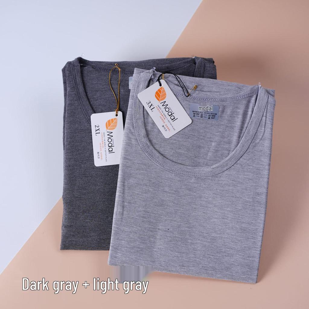 Men's Modal Cotton Long Sleeve Thermal Underwear Set - Lightweight Round Neck Base Layer for Autumn & Winter