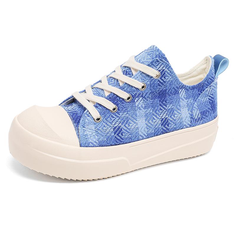 

Versatile Low Cut Breathable Board Shoes Thick Sole Height Increasing Lightweight Soft Sole for Autumn Comfort 39 синий