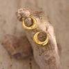 18K Gold Plated Geometric Hammered Stainless Steel Hoop Earrings