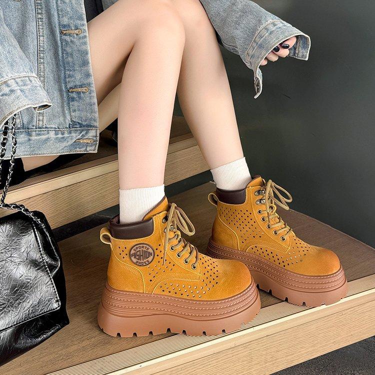 [Armano] Fashion retro outdoor hollow breathable Martin boots women's 2025 new short boots small boots