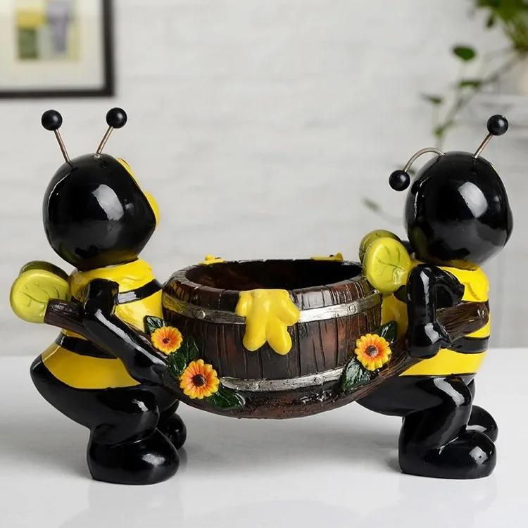 Cartoon Little Bee Resin Flowerpot Resin Handicrafts Flower Pot Plant Accessories Balcony Decorations Succulent Pot