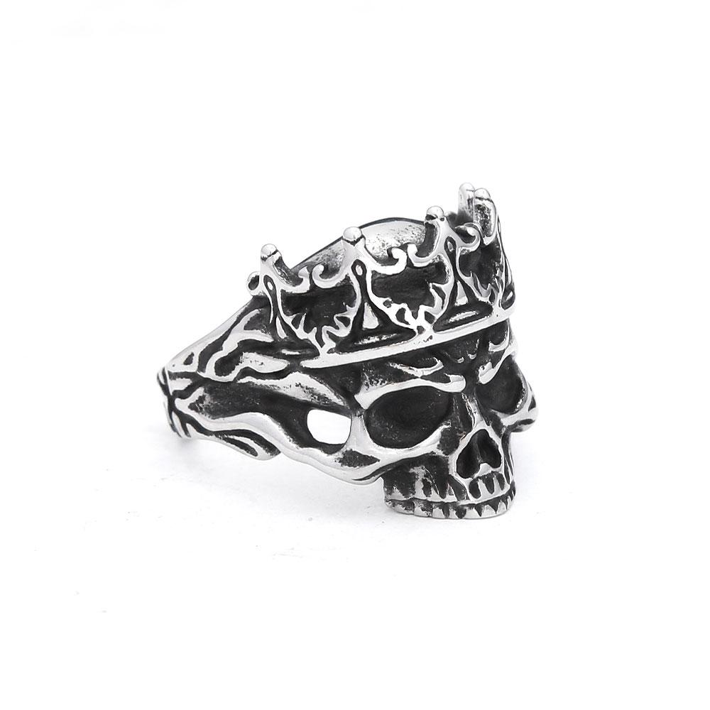 Vintage Gothic 316L Stainless Steel Skull Rings For Men Women Punk Hip Hop Motorcycle Band Jewelry Halloween Gifts