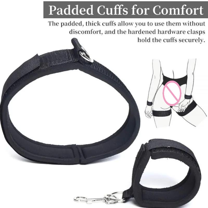 SM Hand and Leg Straps Adult Sex Toys Black Hand and Leg Cuffs Sm Handcuffs Ankle Cuffs Alternative Toys Sex Toy for Couples