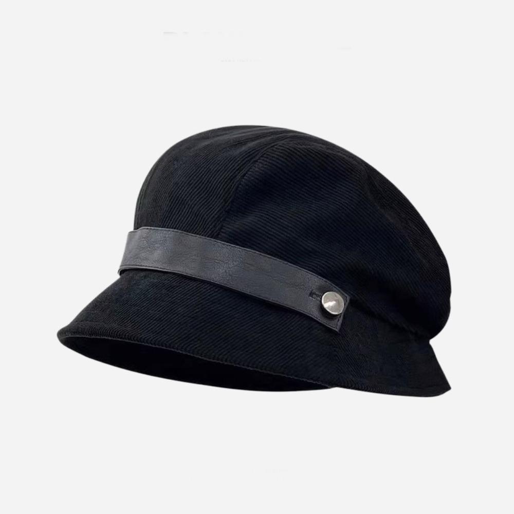 

Wide Brimmed Fisherman Caps Warm Warm Basin Hat Casual Corduroy Bucket Hat Autumn Winter чорний