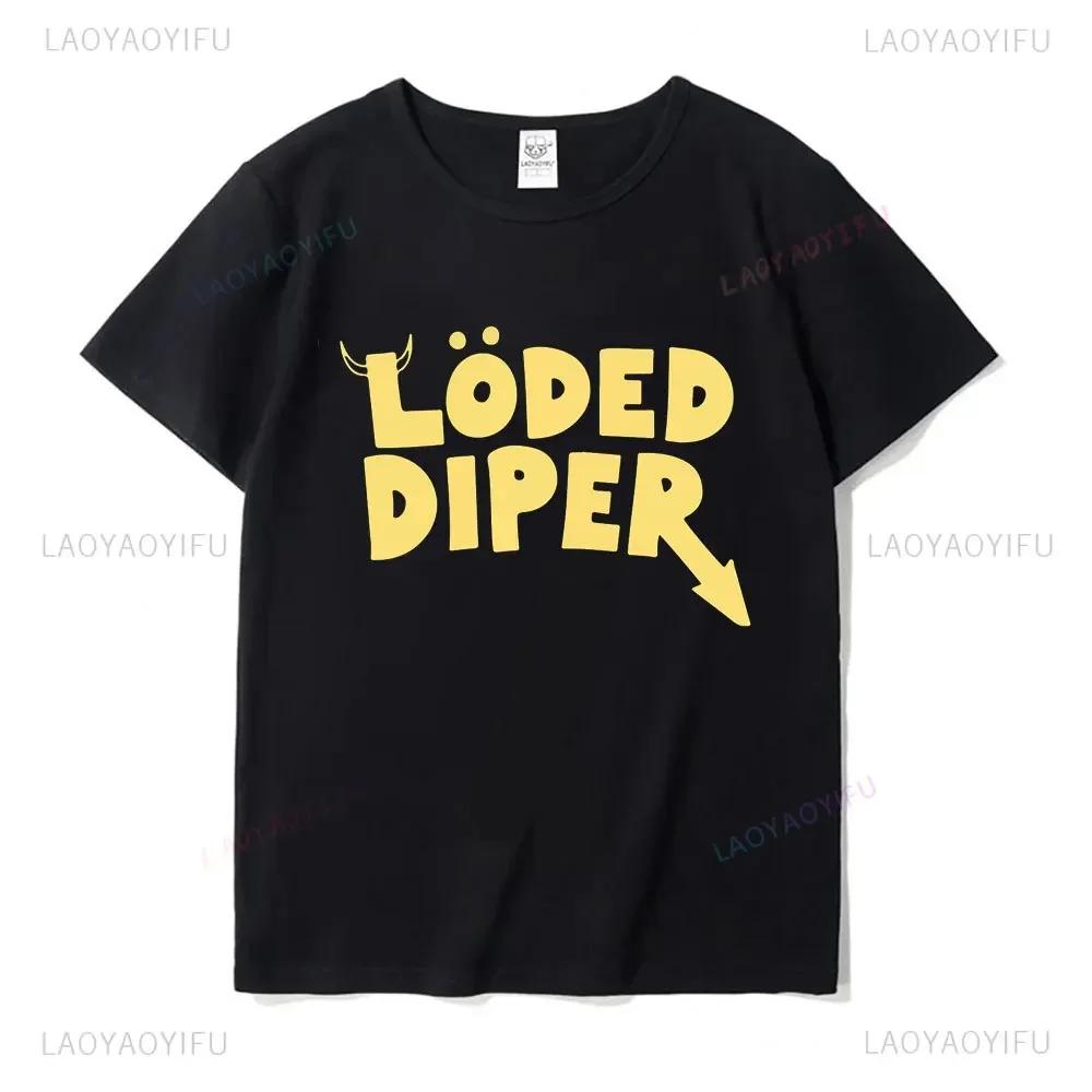 Funny Clothes LODED DIPER DIARY OF A WIMP KID Printed T-shirt Tops Womens  Summer Comfortable Tops Street Fashion