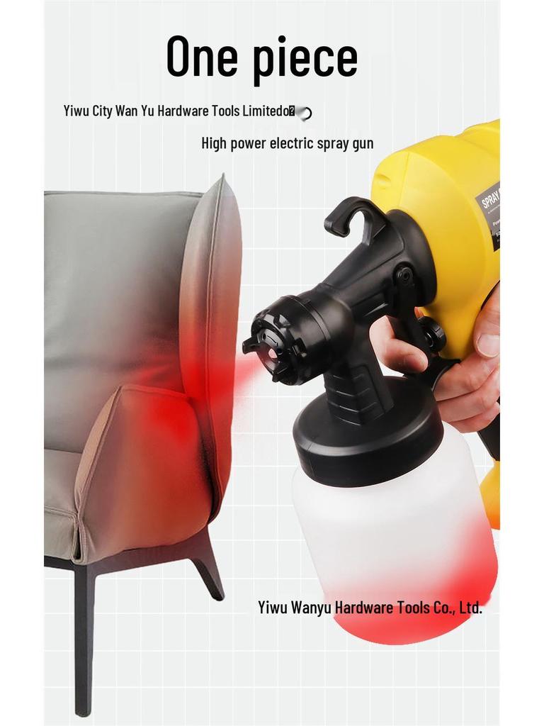 400W Portable Electric Paint Spray Gun – High-Pressure for Latex, European & US Compatible
