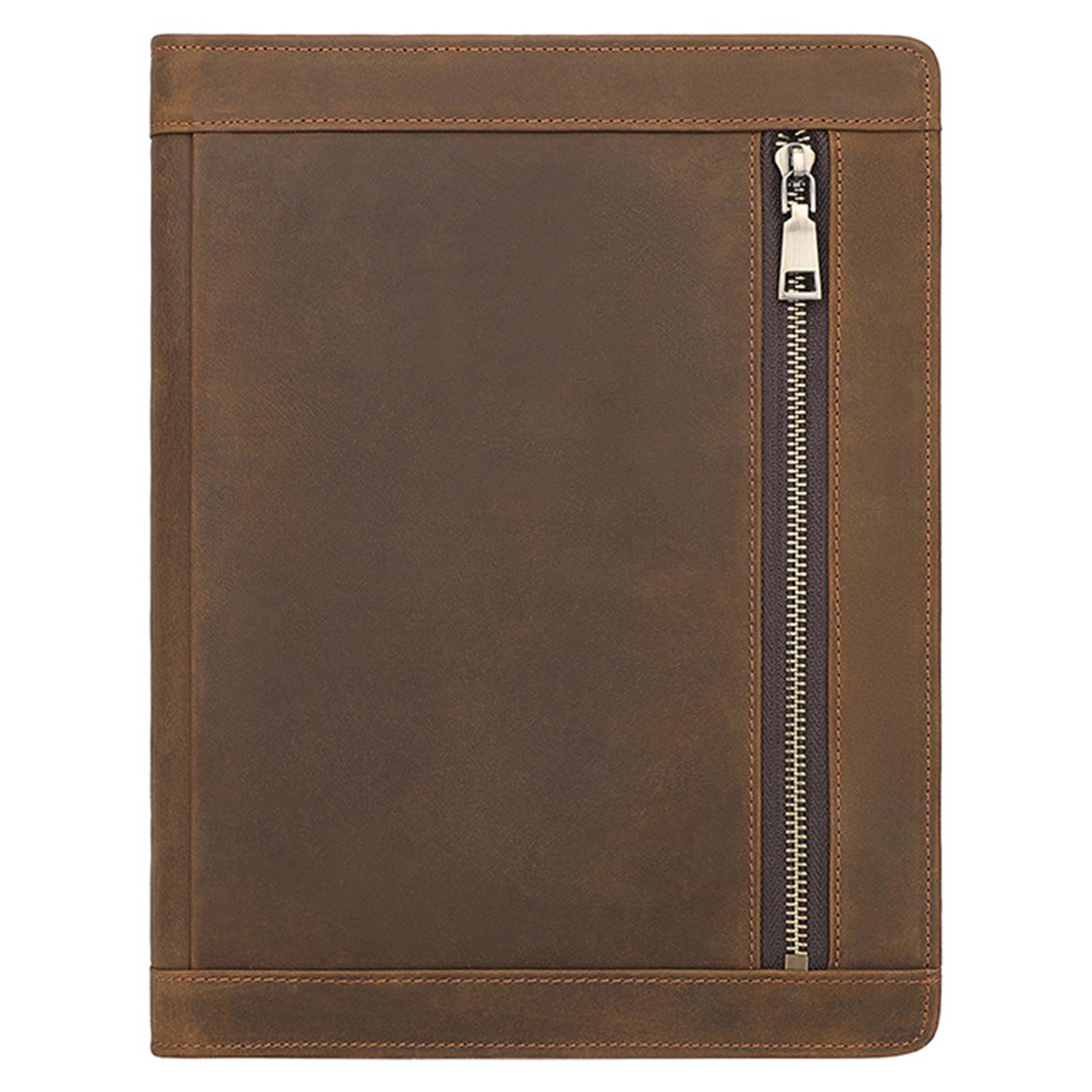 

A0014 11-inch Tablet Sleeve Pouch Retro First Layer Cowhide Tablet Zipper Protective Bag A