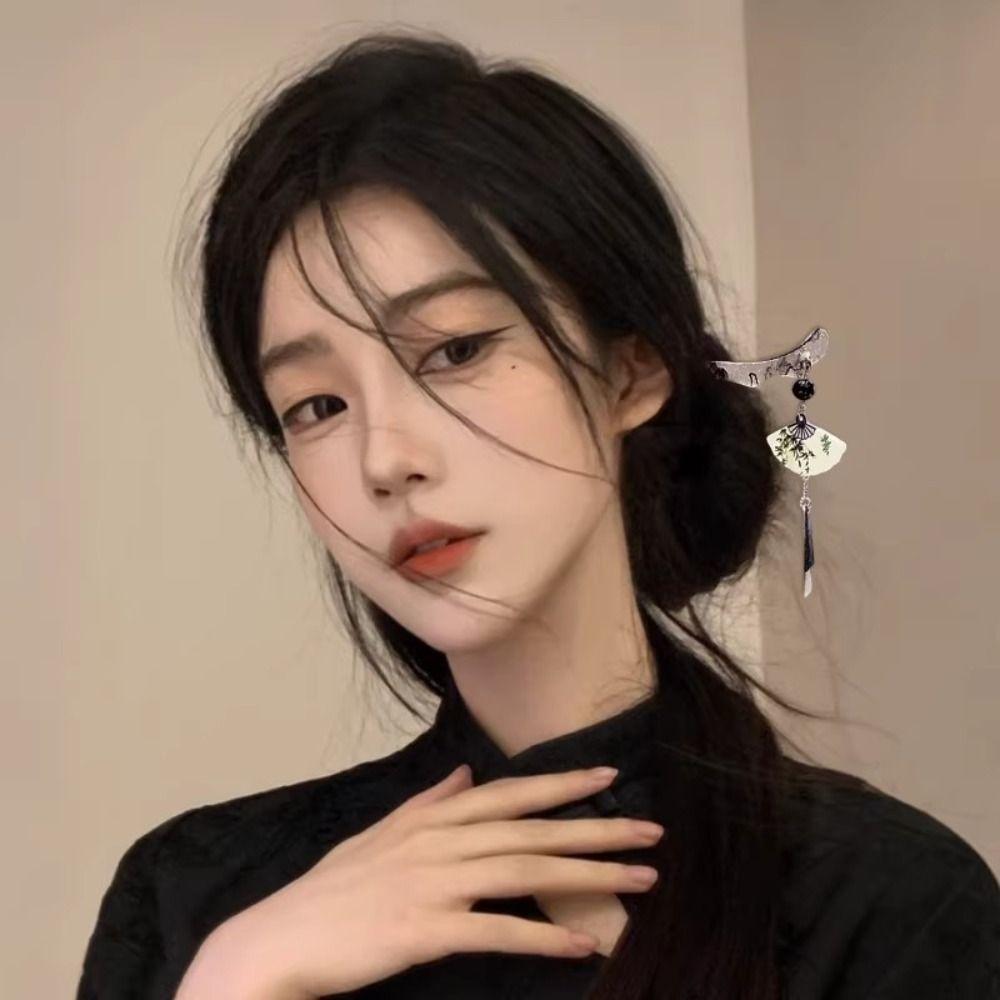 Alloy Hairpin Fan-shaped Tassel Updo Hairpin Hot Fan-shaped Tassel Hairpin for Flaggy Dress Hanfu