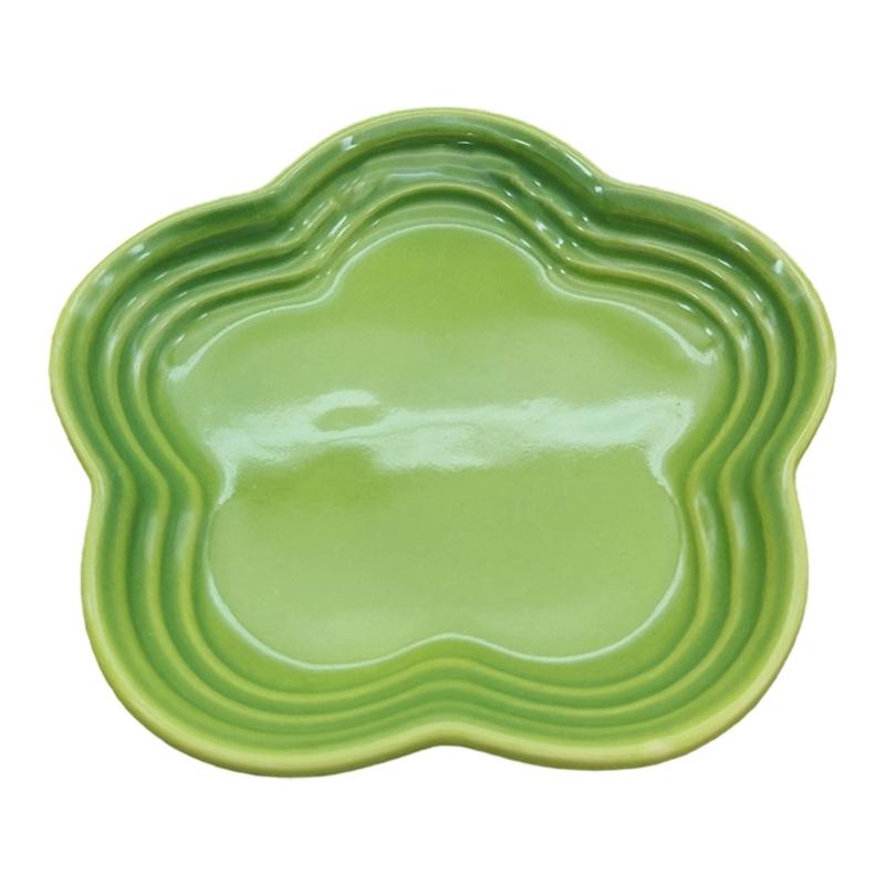 

Elegant Plums Blossoms Pattern Ceramics Small Dish 14cm Diameter Sauce Plate Ideal for Condiments Snacks and Fruit Display