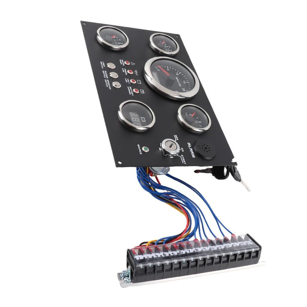 5-teiliges Instrumentenpanel-Set Rote LED 12 24V 85mm Drehzahlmesser Kraftstoffstand Wassertemperatur Öldruck Voltmeter